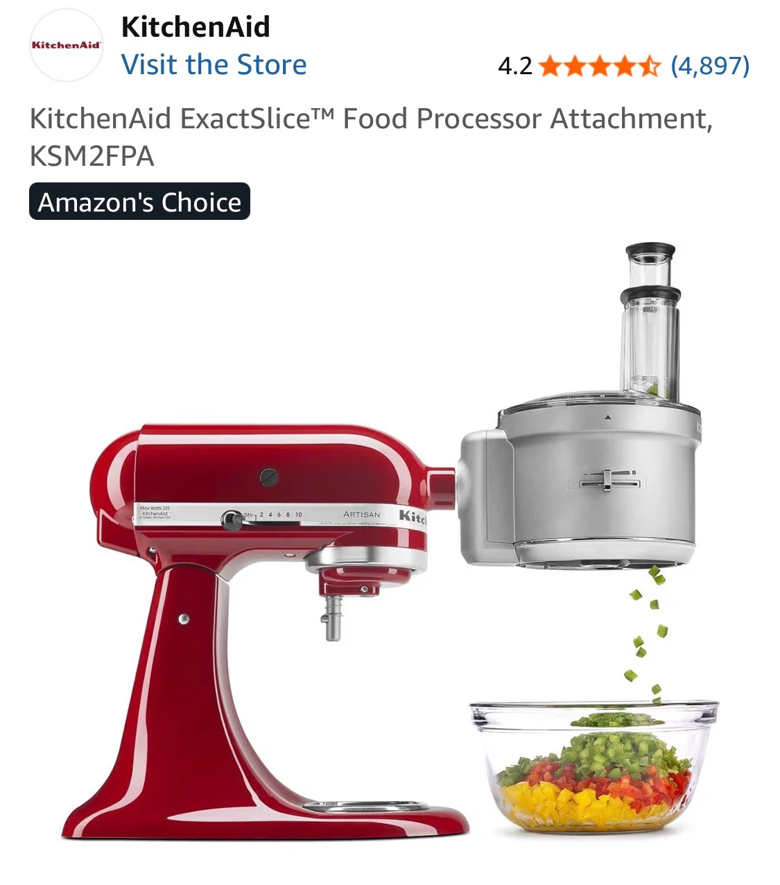KitchenAid ExactSlice Food Processor Attachment KSM2FPA - photo 2