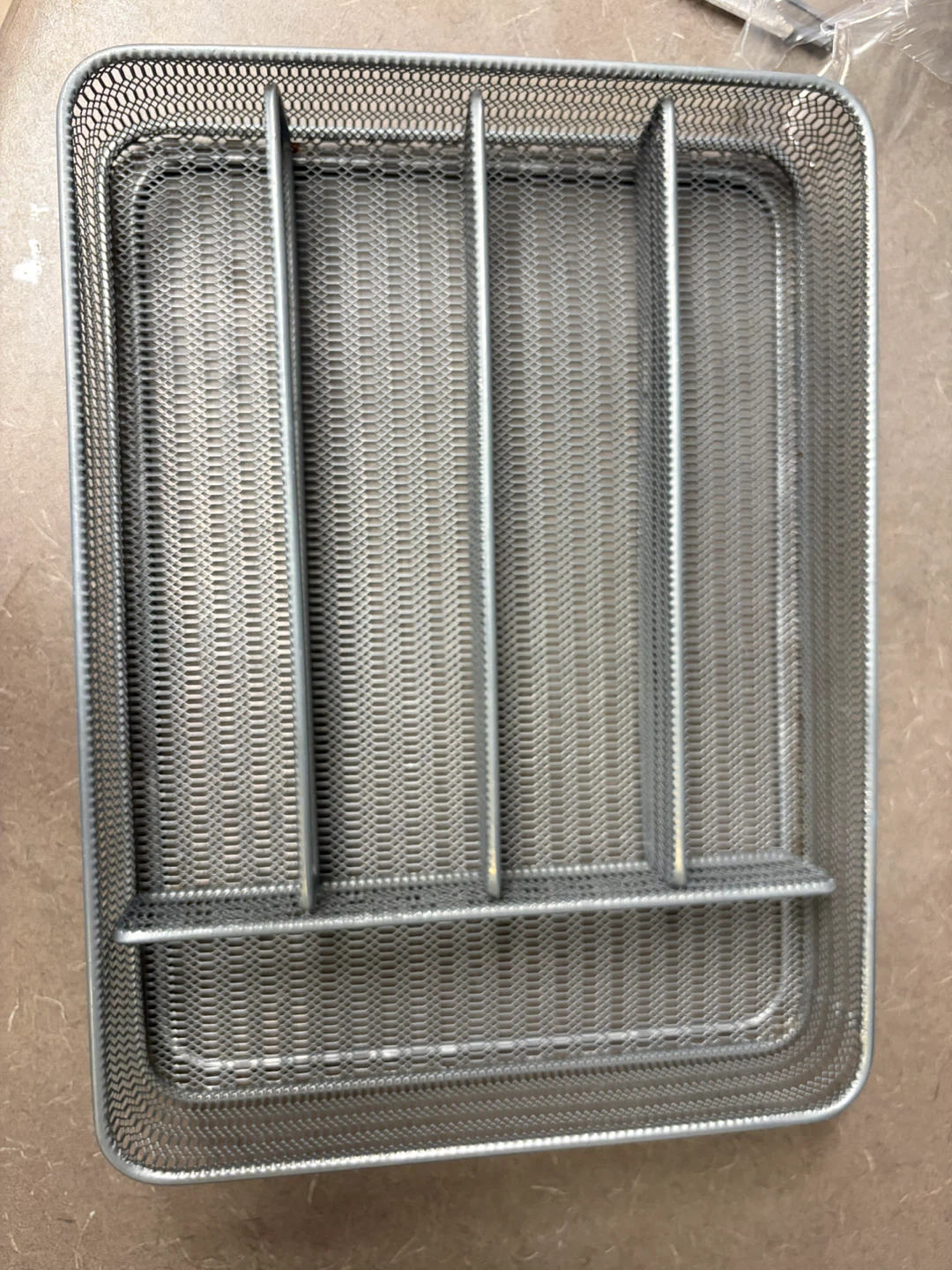 Silver Mesh Cutlery Holder Organizer