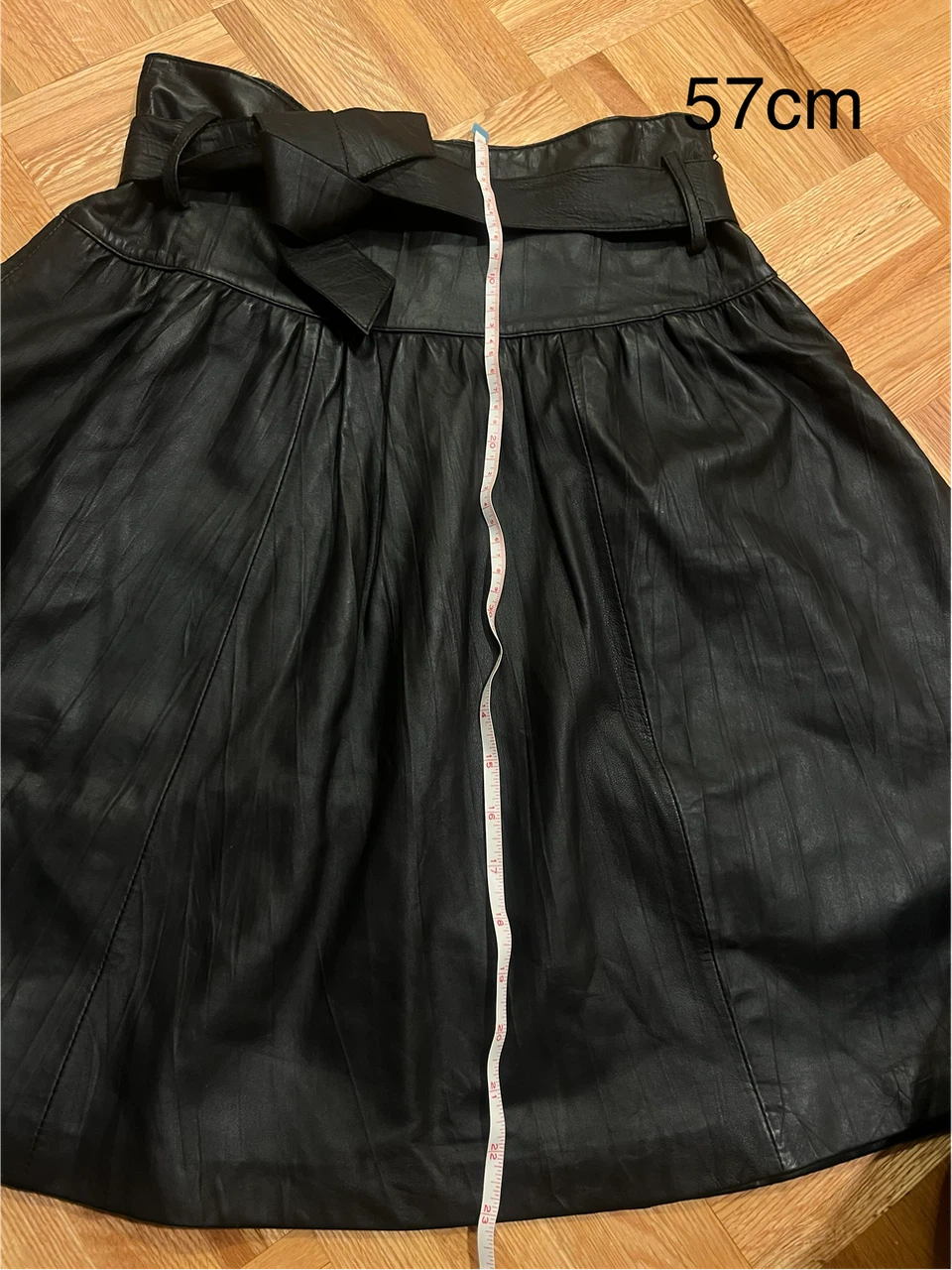Black Leather Skirt with Belt - photo 4