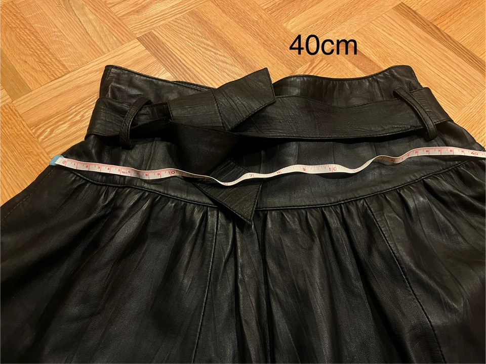 Black Leather Skirt with Belt - photo 5