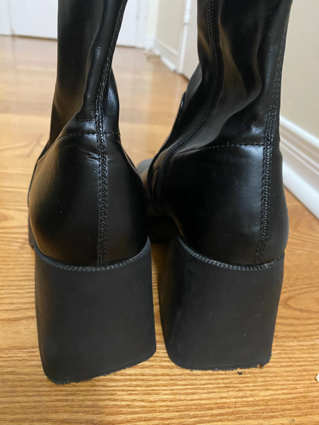 Black Platform Chunky Heel Boots - photo 4