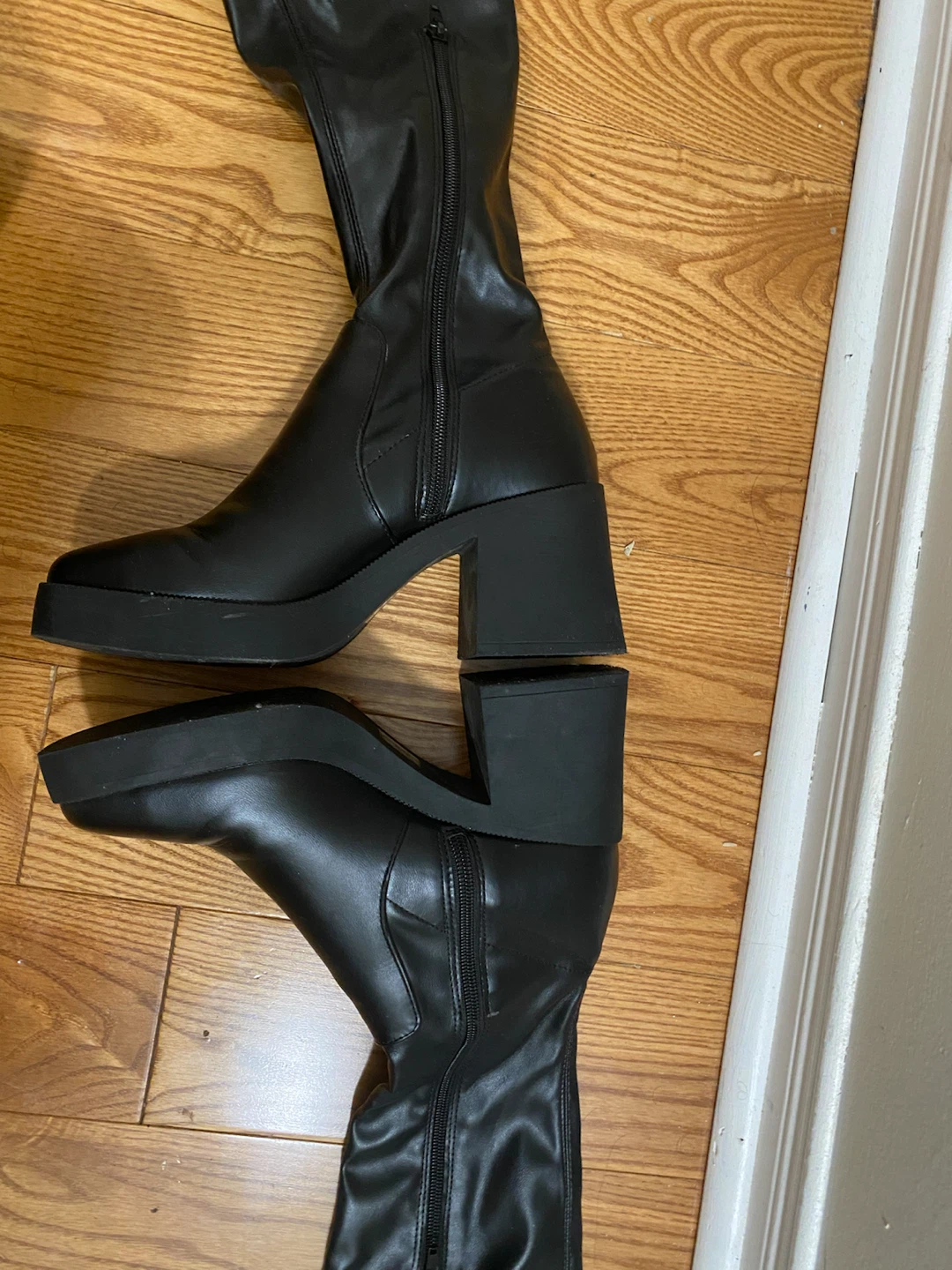 Black Platform Chunky Heel Boots - photo 5