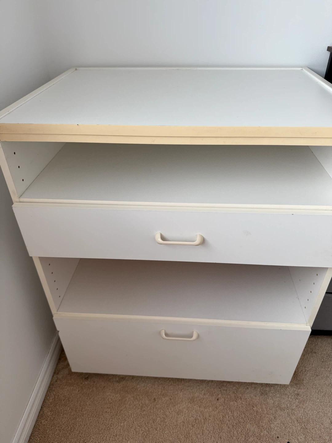 White Storage Unit with Drawers and Shelves - photo 2