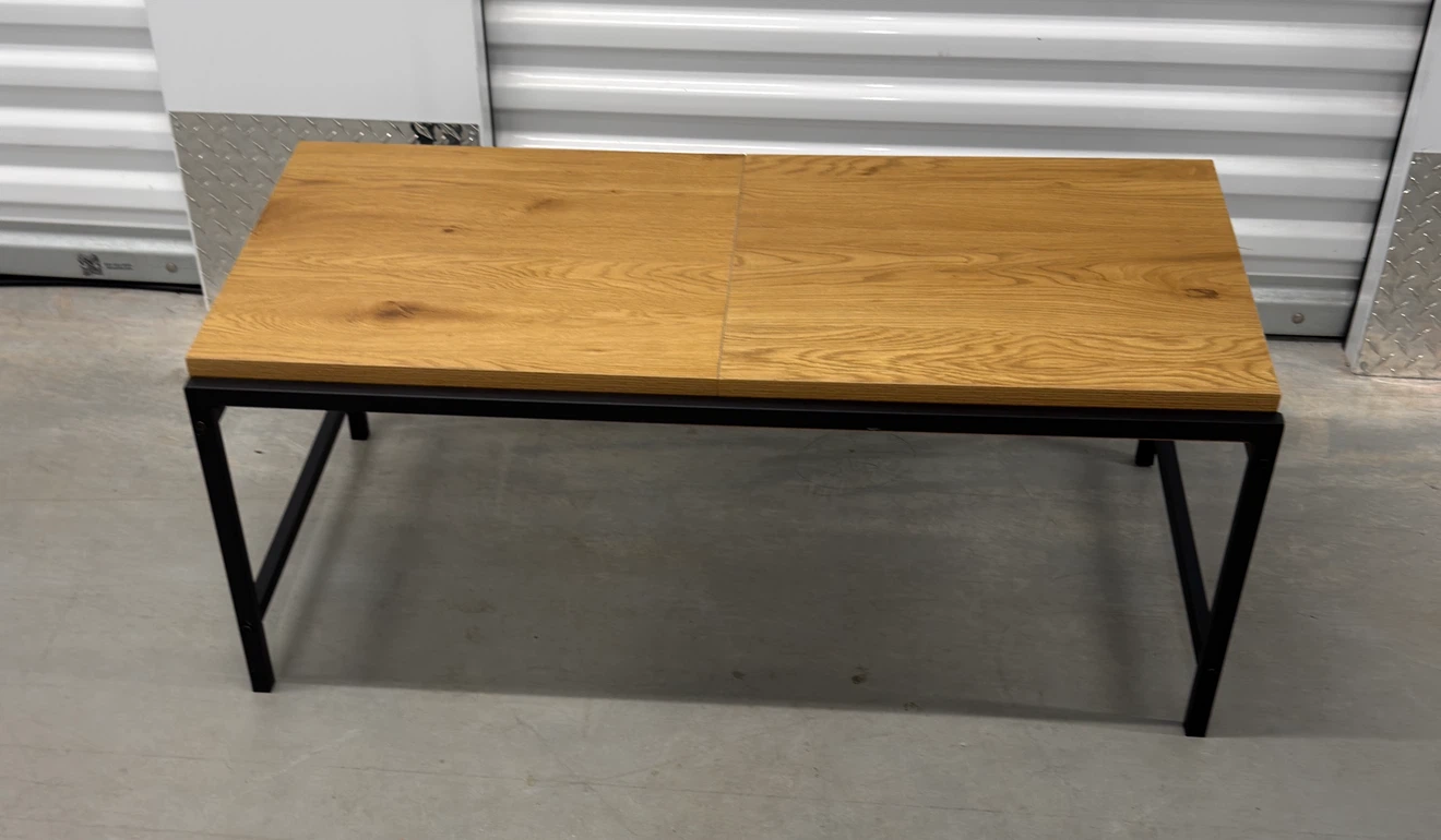 Modern Coffee Table with Hidden Storage | Oak & Black Metal - photo 3