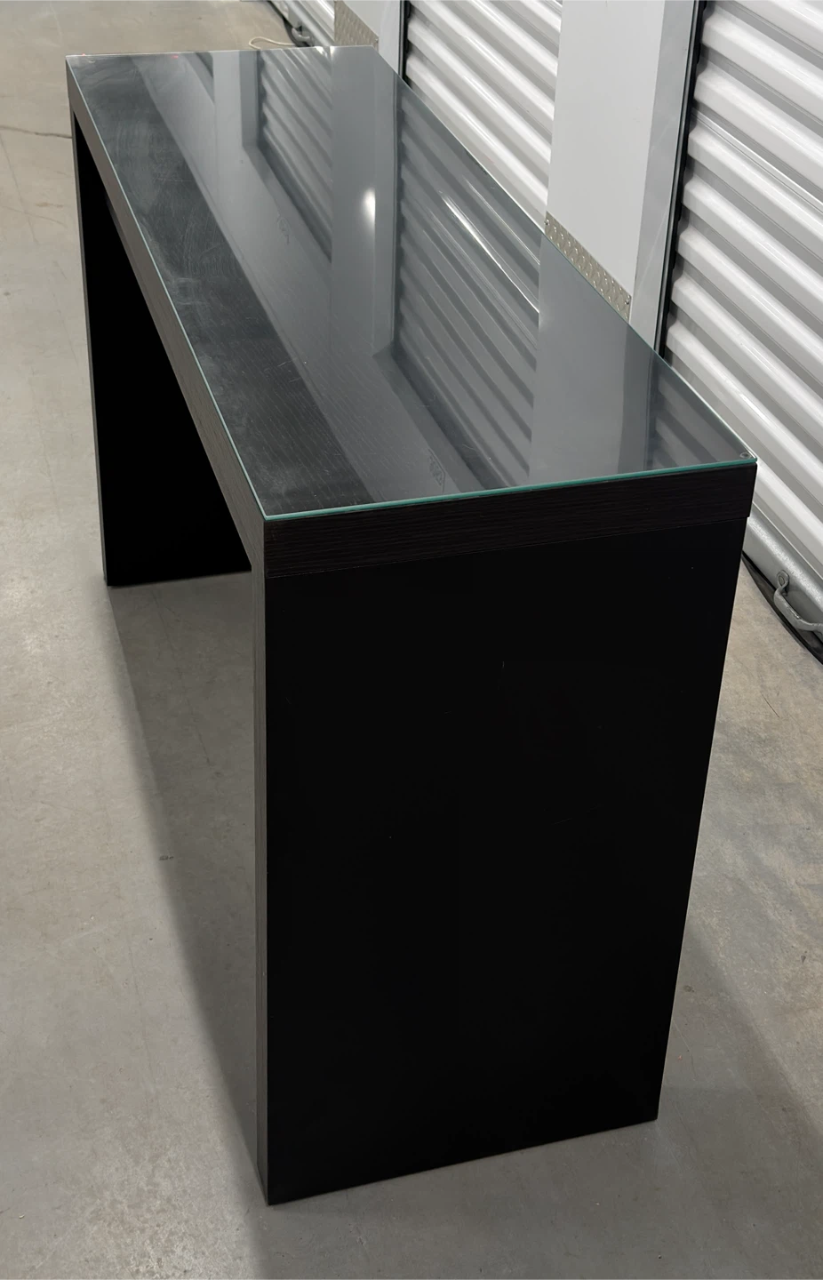 Black Glass Console Table with Drawer – Entryway/Sofa Table - photo 5