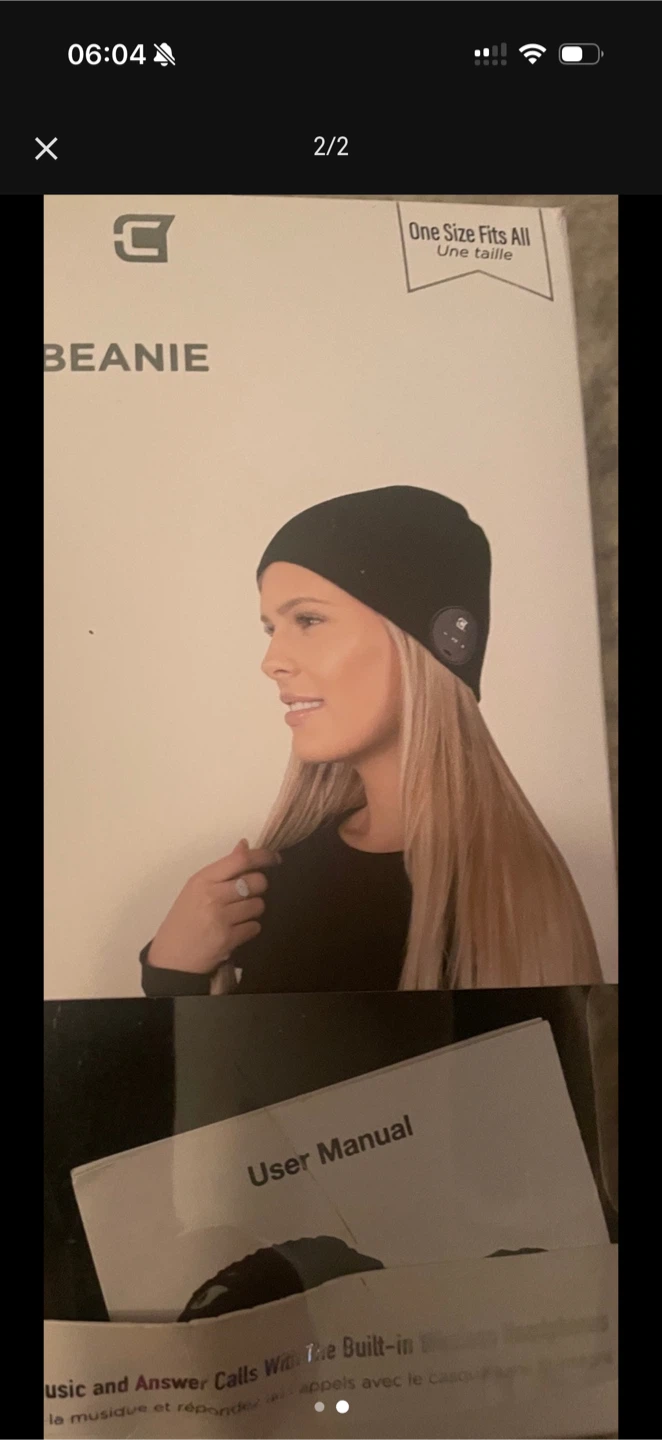 Black Wireless Bluetooth Beanie Hat - photo 2