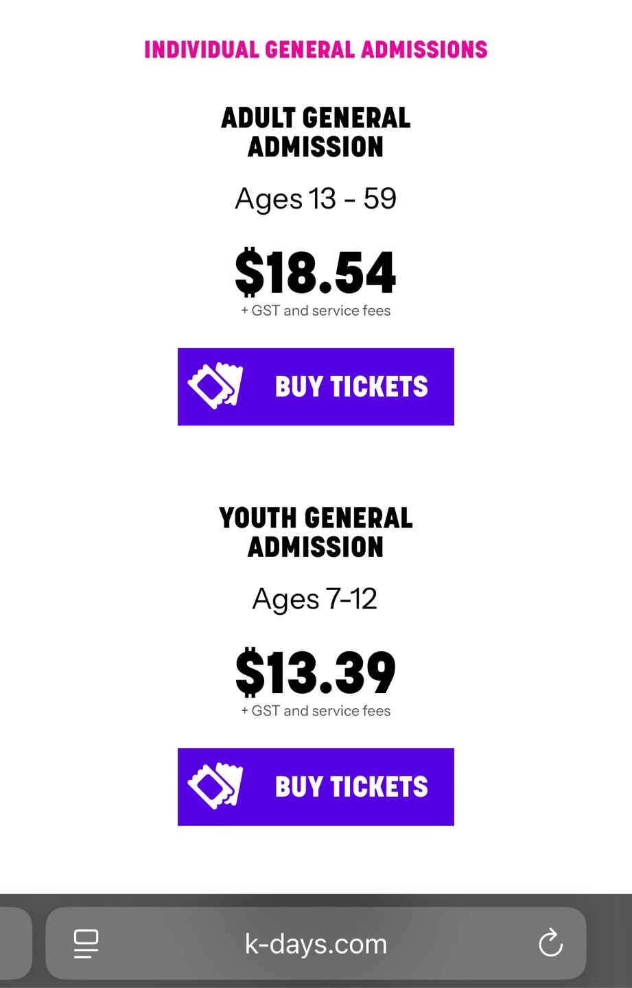 Kdays Admission Tickets - photo 4