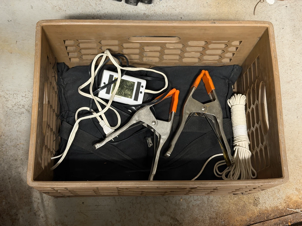 2 Milk Crates and Assorted Grip equipments