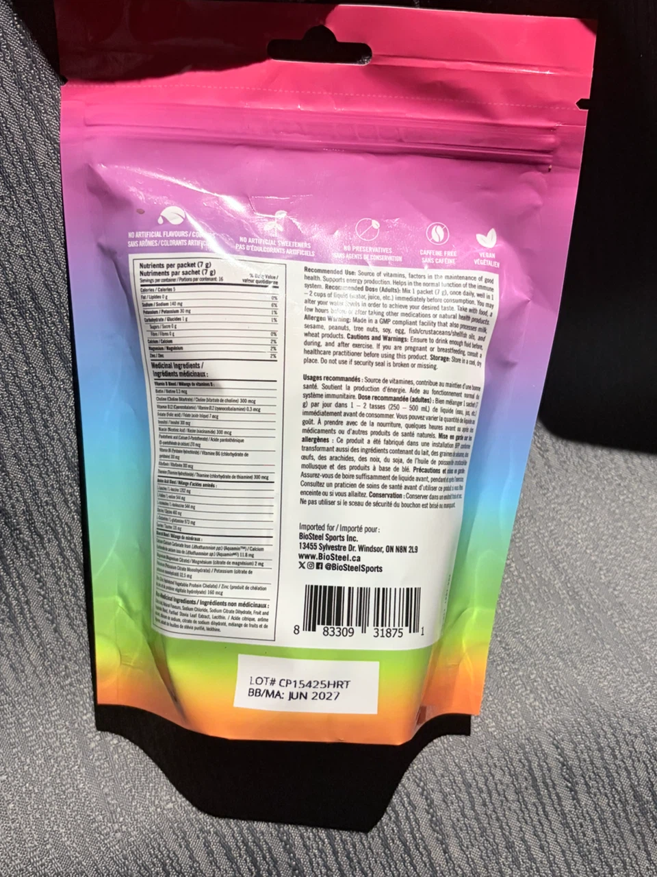 Biosteel Hydration Mix - Rainbow Twist - 16 Packets - photo 2