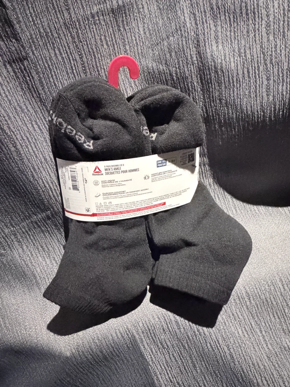 Reebok Men's Black Ankle Socks - 6 Pack - photo 2