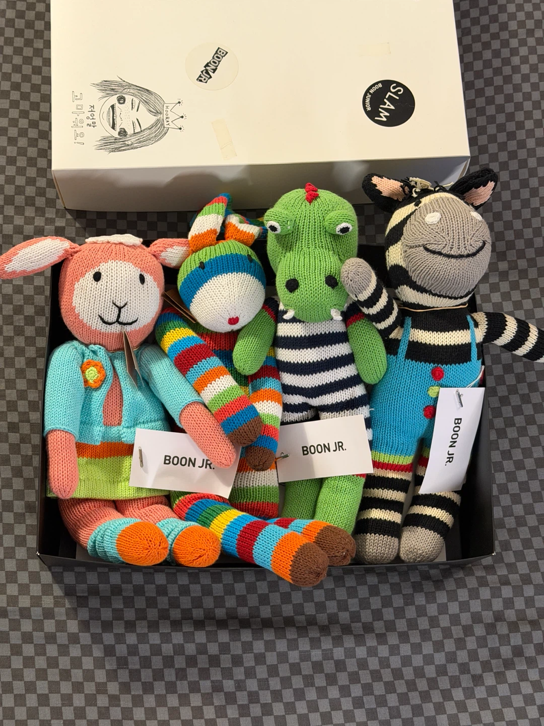 Boon Jr. Knit Stuffed Animals Set with Box