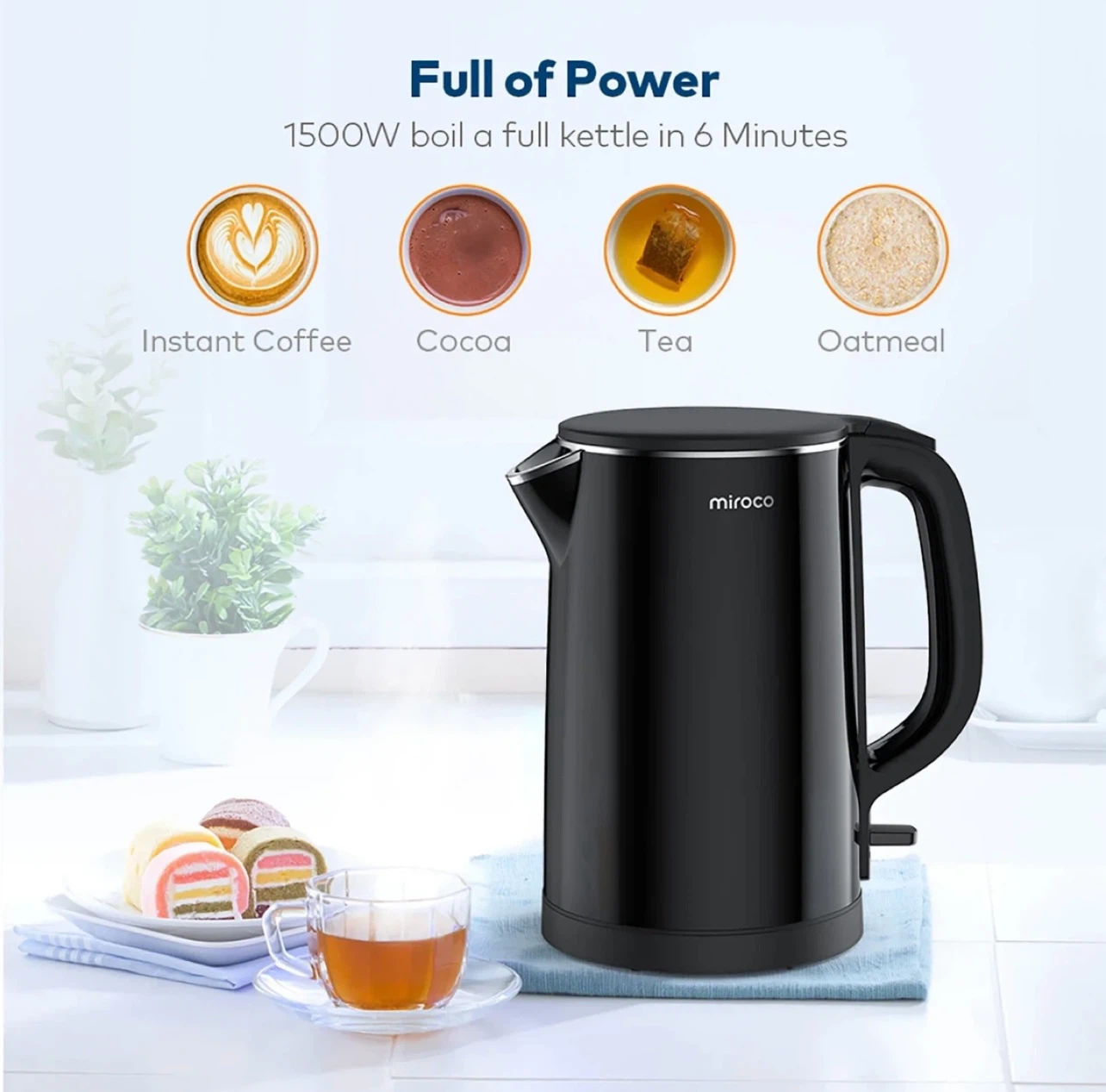 Miroco Electric Kettle 1.5L