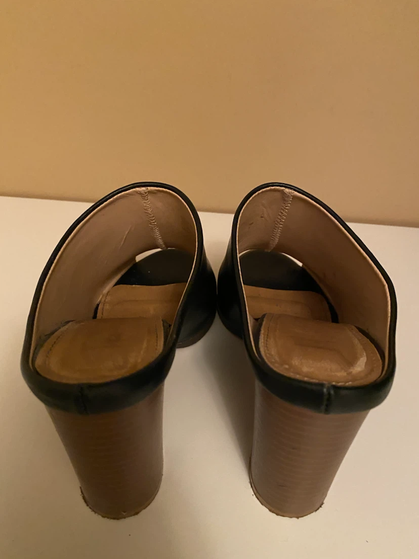 Black Peep-Toe Mules - photo 4