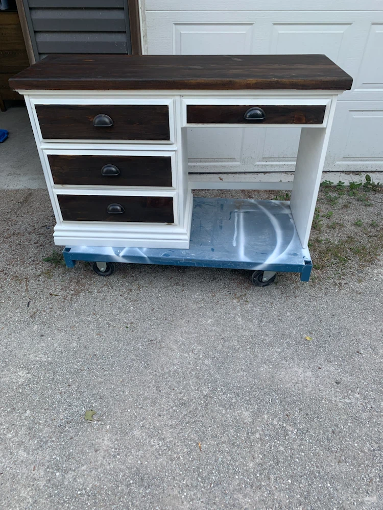 Wooden Desk with 4 Drawers