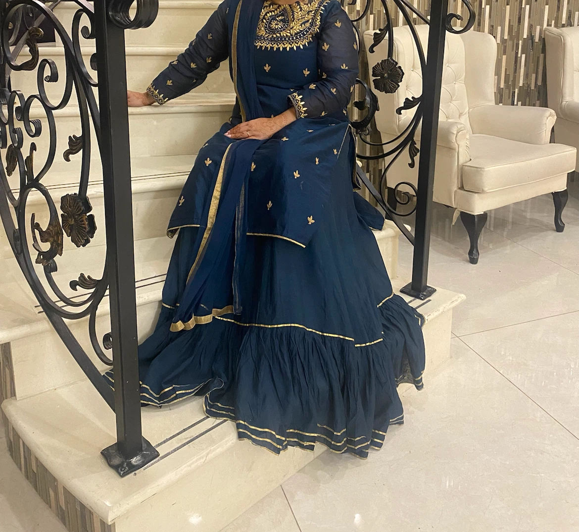 Deep Navy Blue Mix & Match Ethnic Set - photo 3