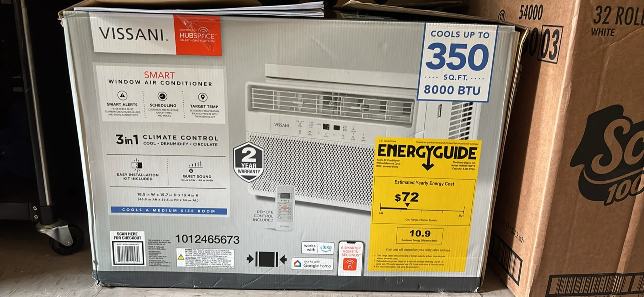 Vissani Smart Window Air Conditioner 8000 BTU