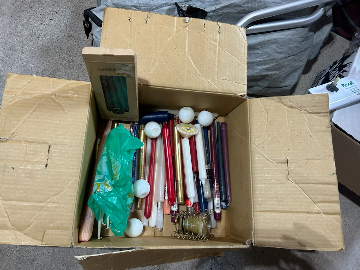 ASSORTED TAPER CANDLE HOLDERS & CANDLES (SEE LISTING) - photo 2