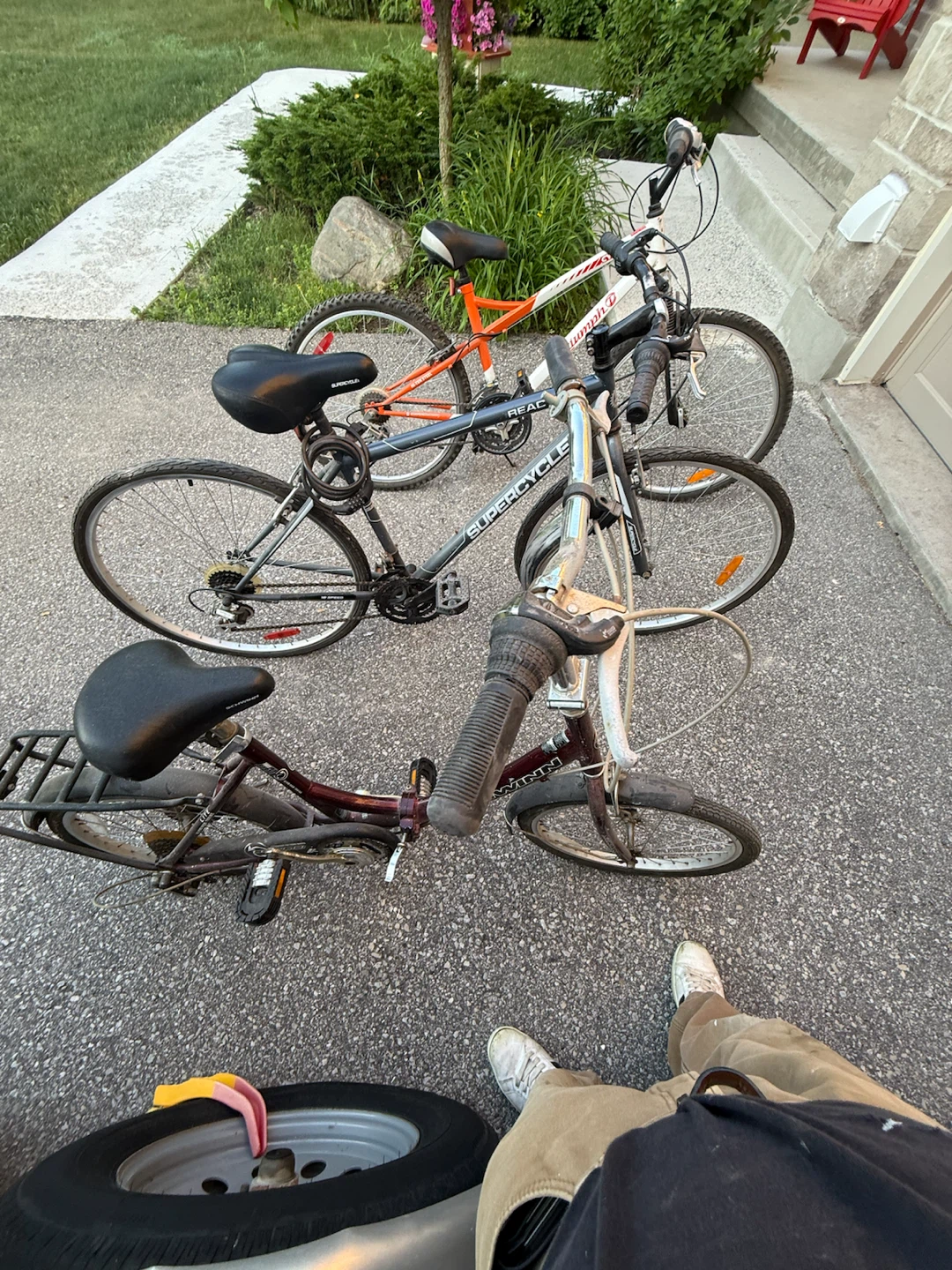 Trio of Bicycles - Schwinn, Supercycle, and Triumph - photo 2