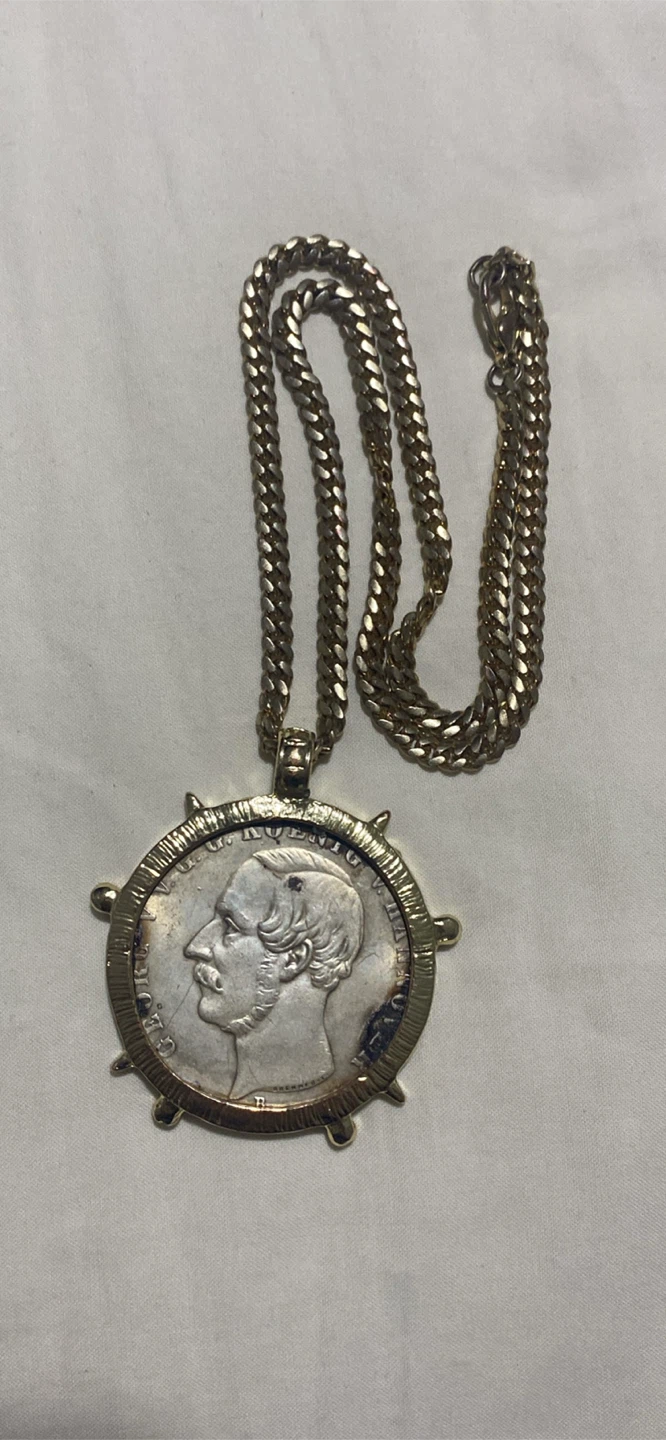 1855 Queen Victoria Thaler Coin Pendant Necklace - photo 4