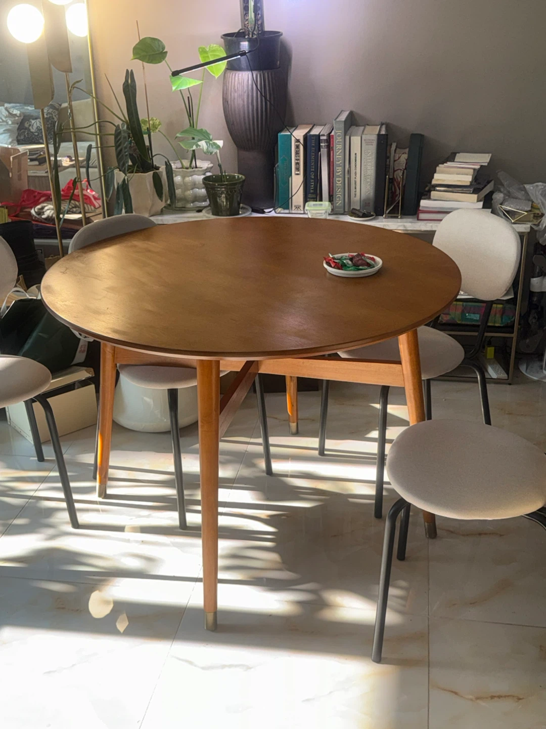 Mid-century Morden Round Wood Dining Table