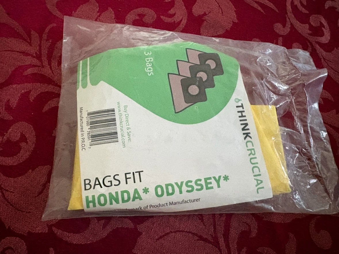 Bags vacaum Honda Odyssey 2019
