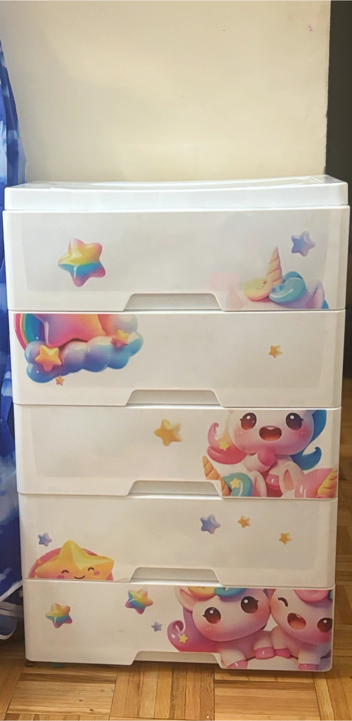 Unicorns and Stars 4-Drawer Storage Unit