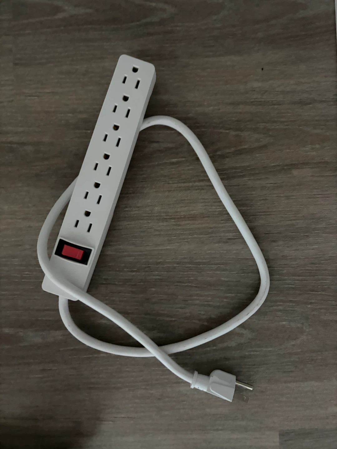 White 6-Outlet Power Strip Surge Protector