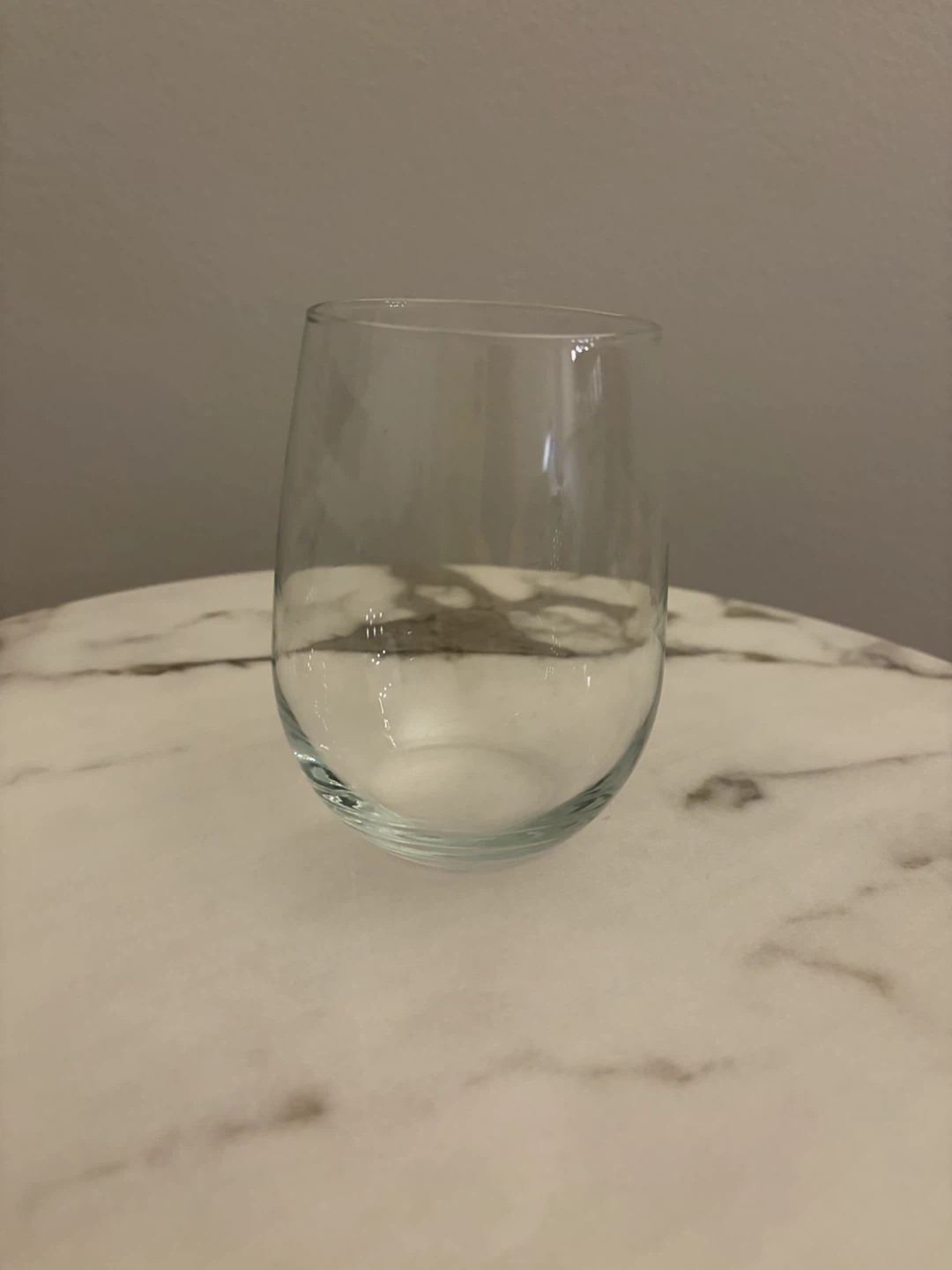 Set of 3 Clear Stemless Wine Glasses