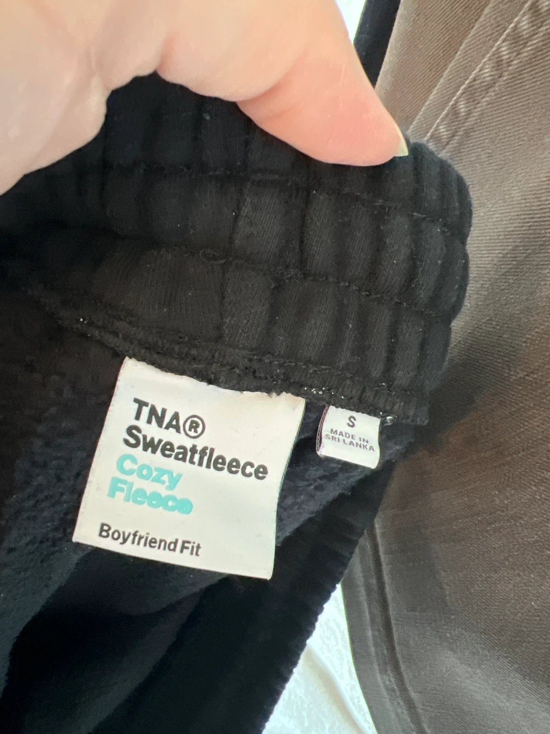 TNA Sweatpants Black Cozy Fleece Boyfriend Fit - photo 2