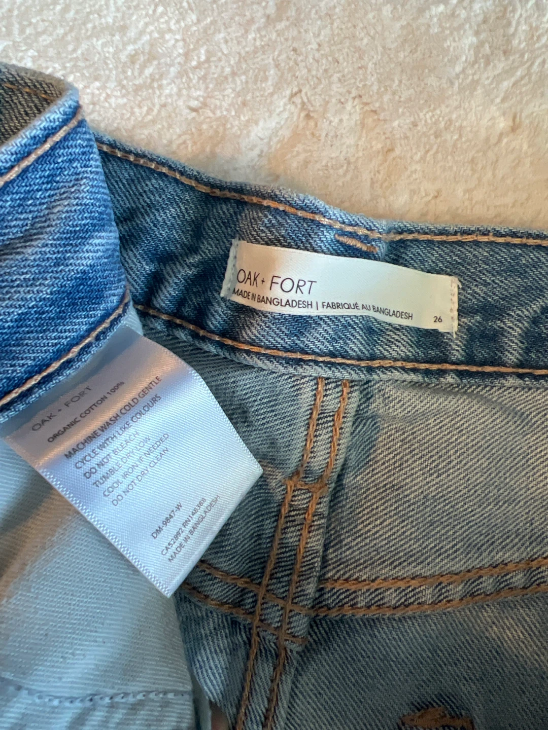 Oak + Fort Light Wash Wide Leg Jeans - photo 2