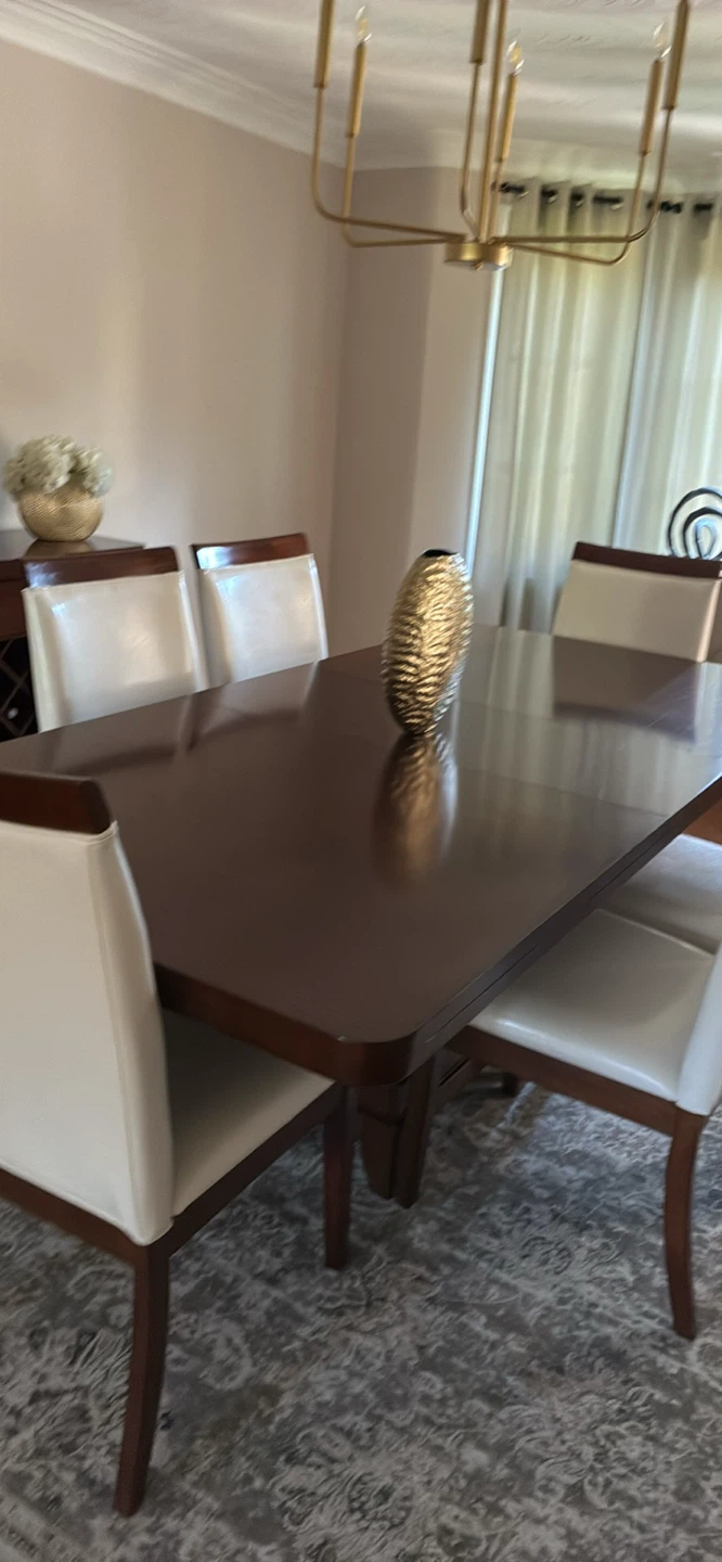 Dark Wood Dining Table with Chairs