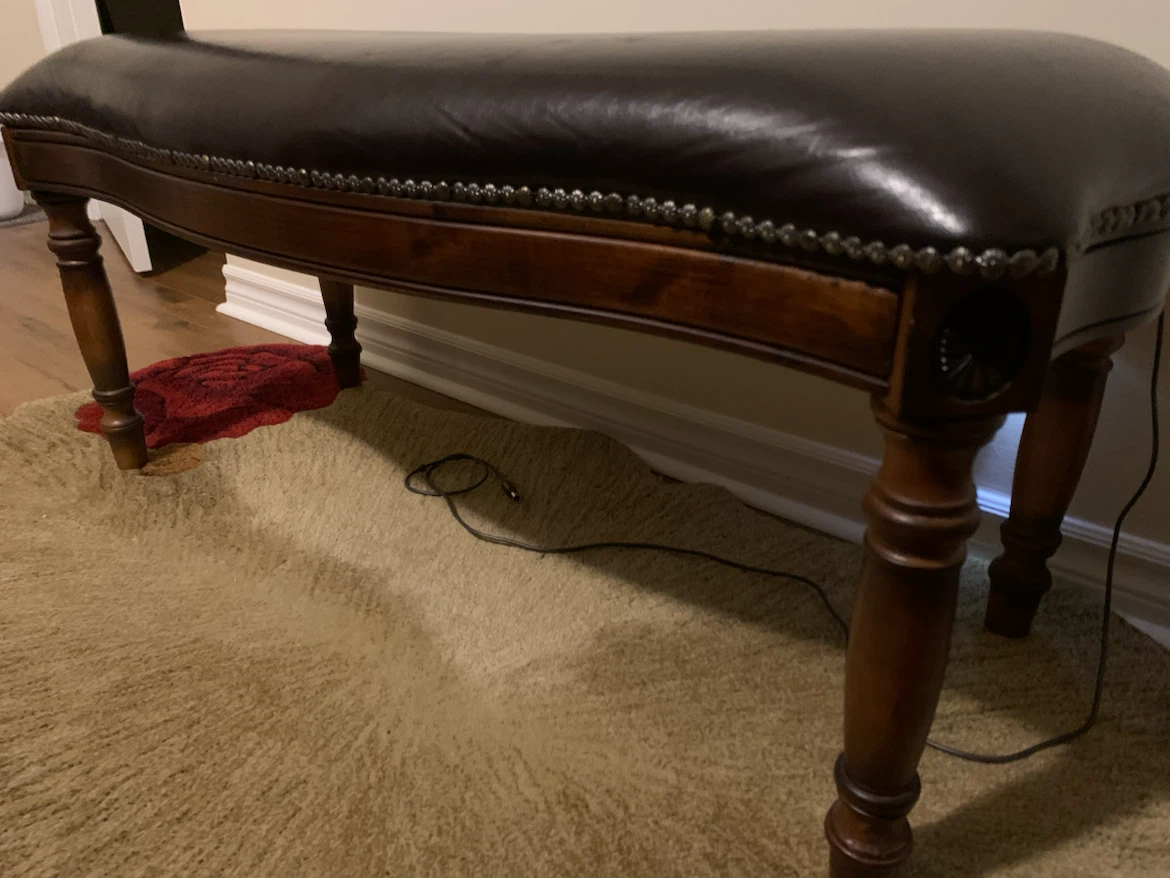 Faux leather bench - photo 3
