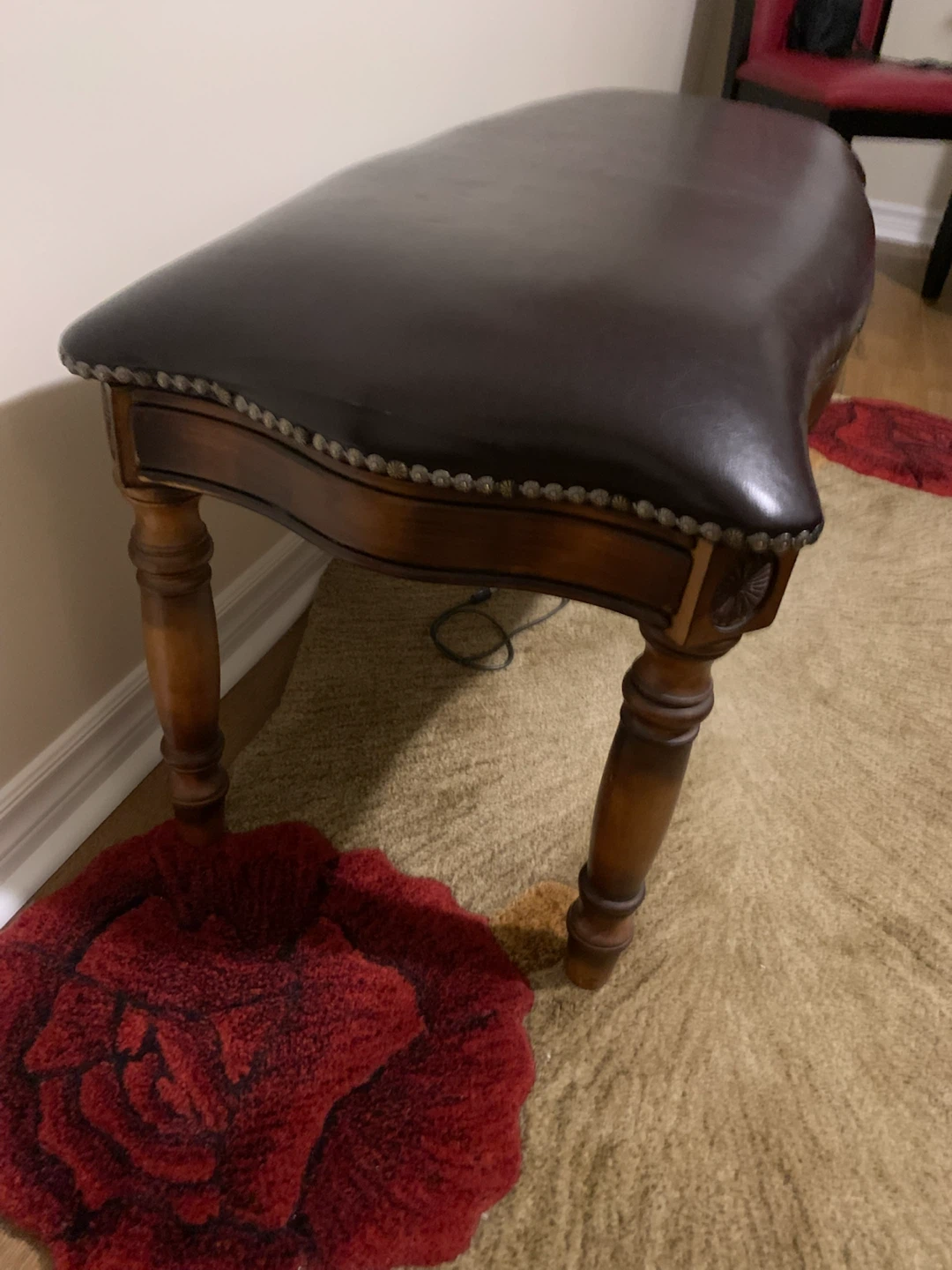 Faux leather bench - photo 4
