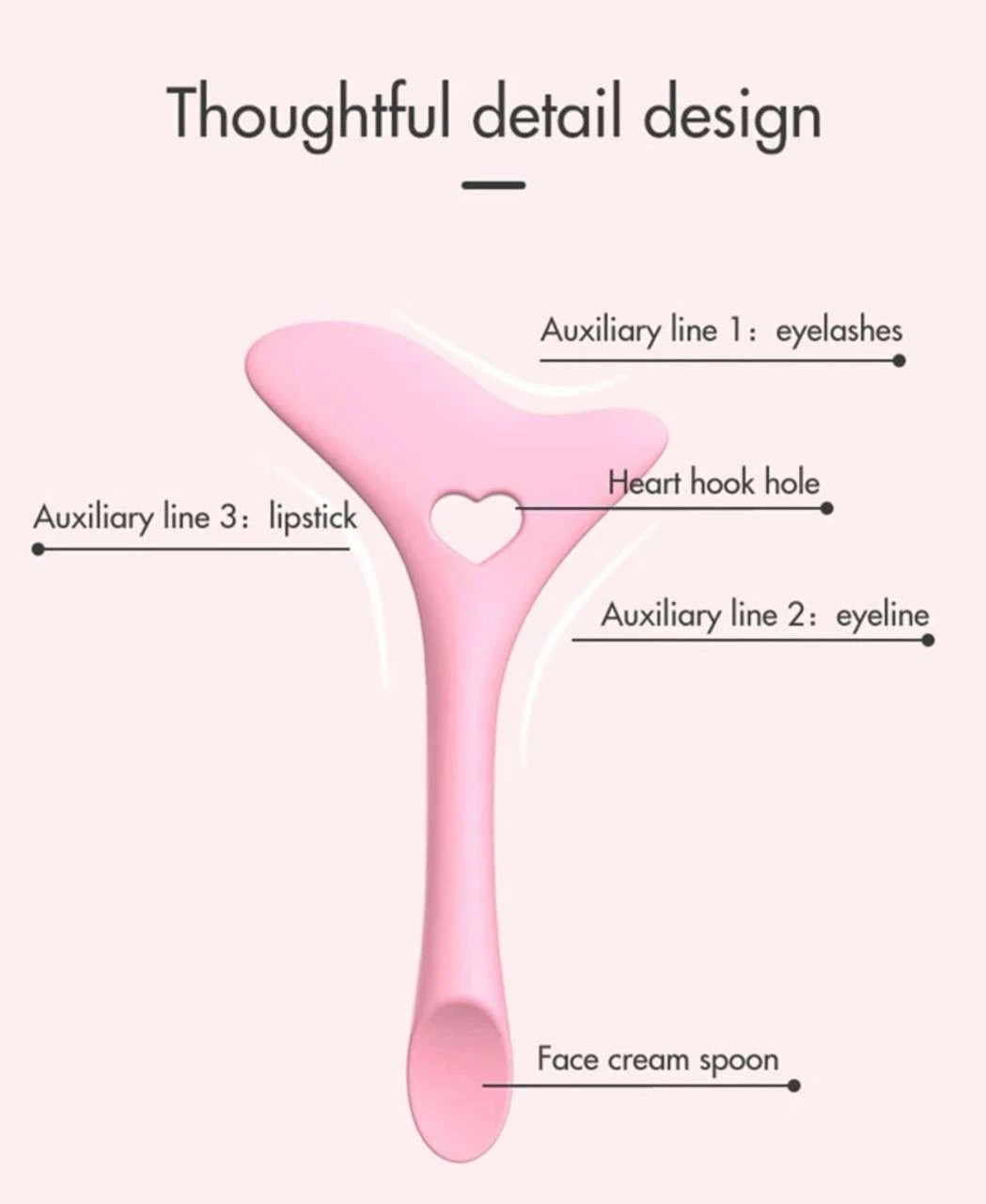 Pink multifunctional makeup eyeliner stencil , waterproof tool - photo 3