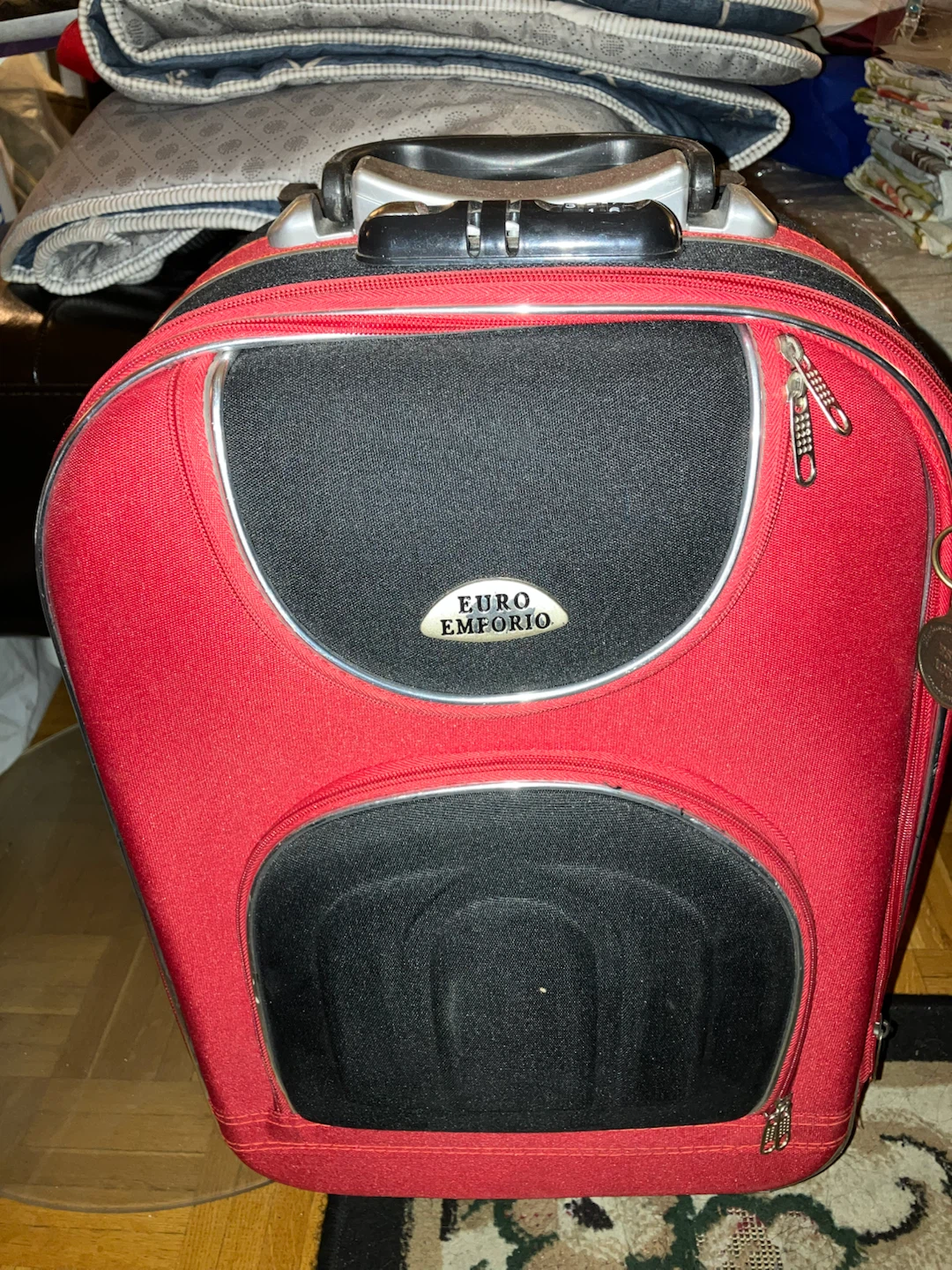 Euro Emporio Red and Black Rolling Carry-on