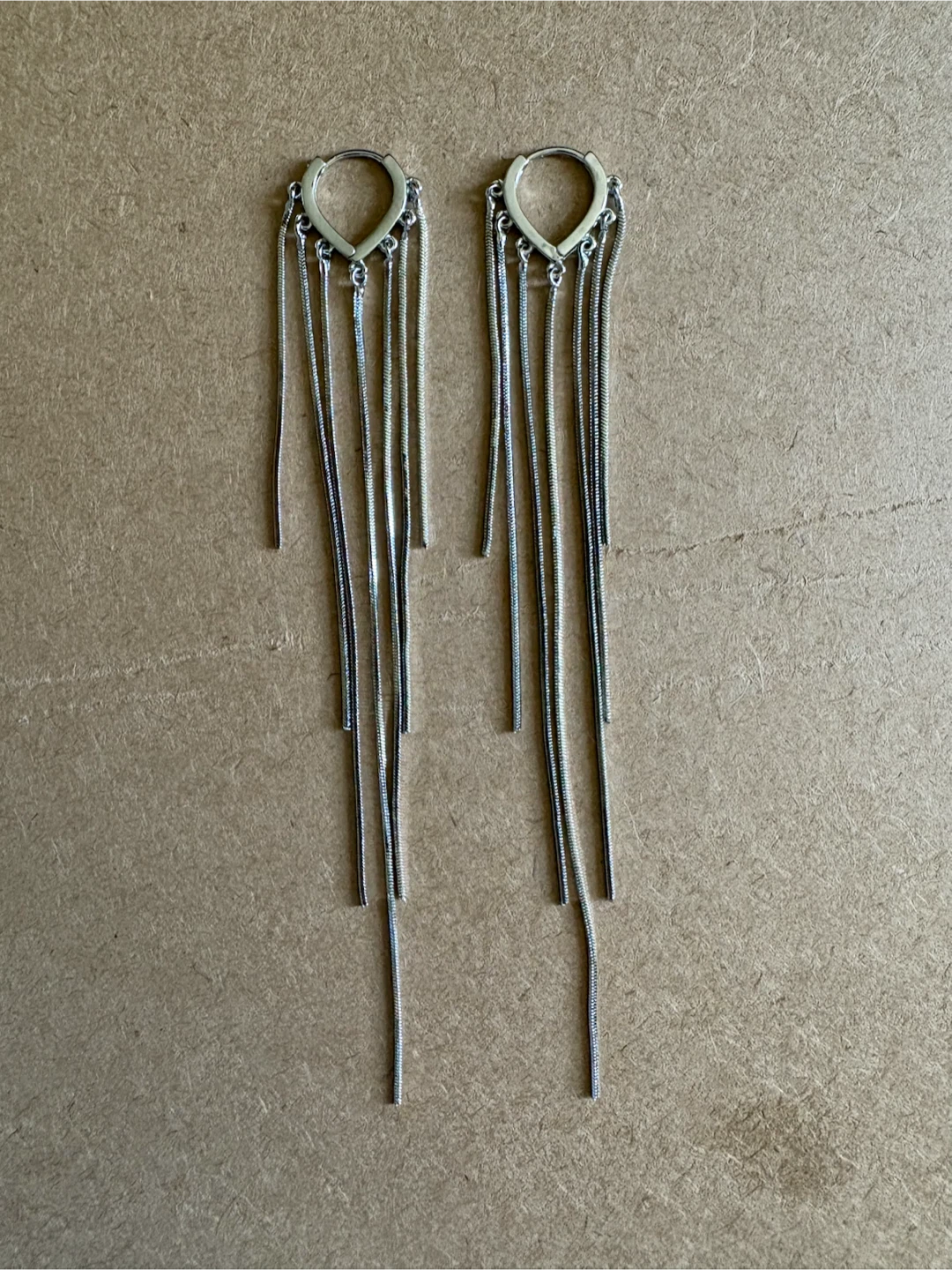 Silver Tassel Drop Earrings