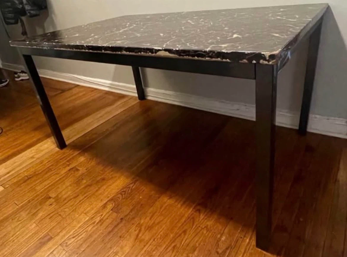 Faux Marble Top Dining Table $50 - photo 2