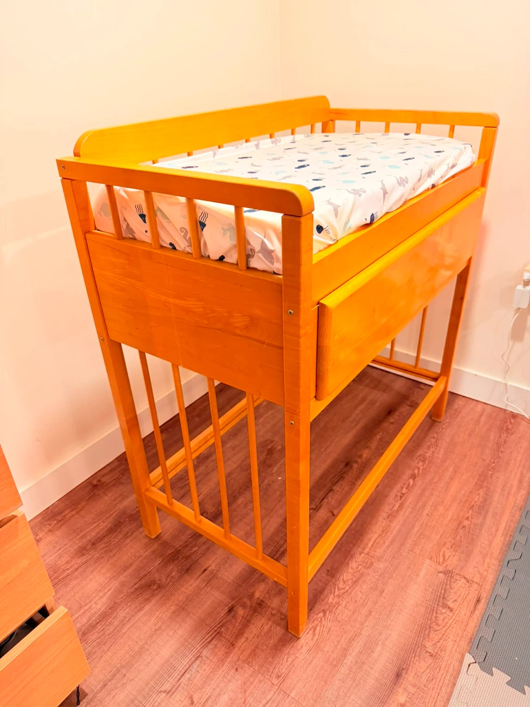 Solid Wood Baby Changing Table + Soft Foam Pad