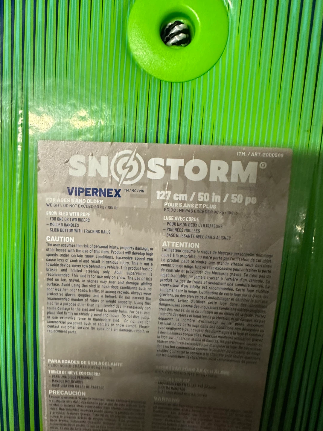 Sno-Storm Vipernex 50" Snow Sled - photo 3