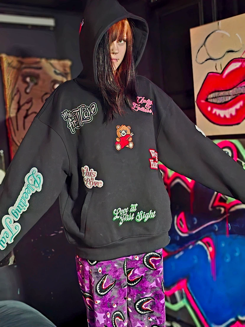 Mitchell & Ness - Grizzlies Black Hoodie with Patches