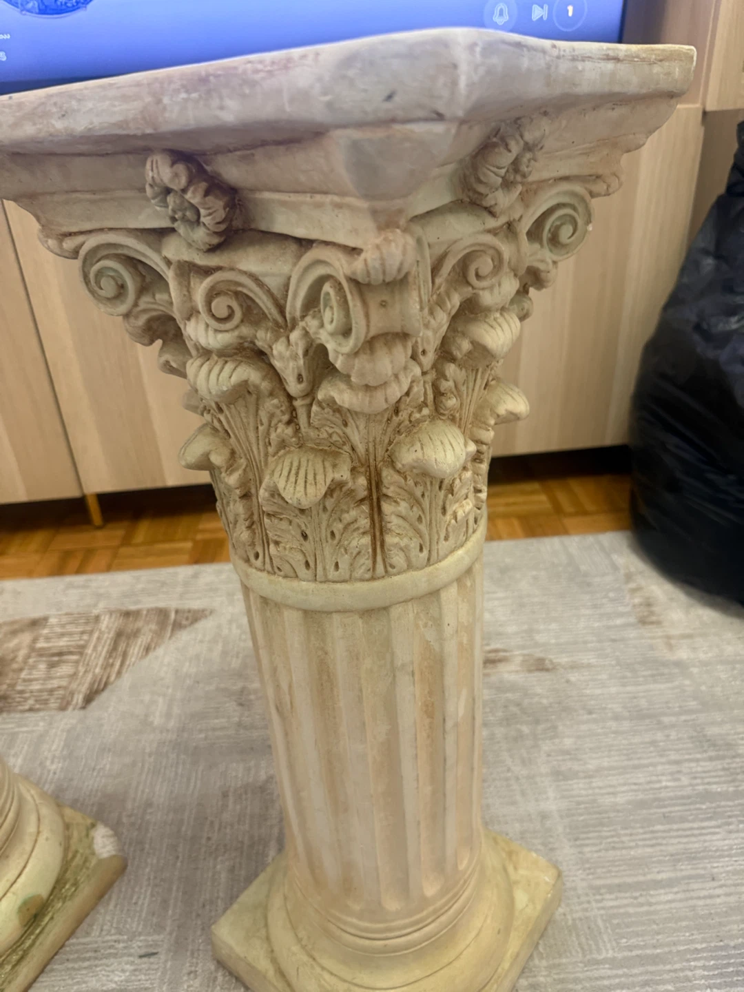 Pair of Decorative Corinthian Pedestal Columns – Antique Finish - photo 5