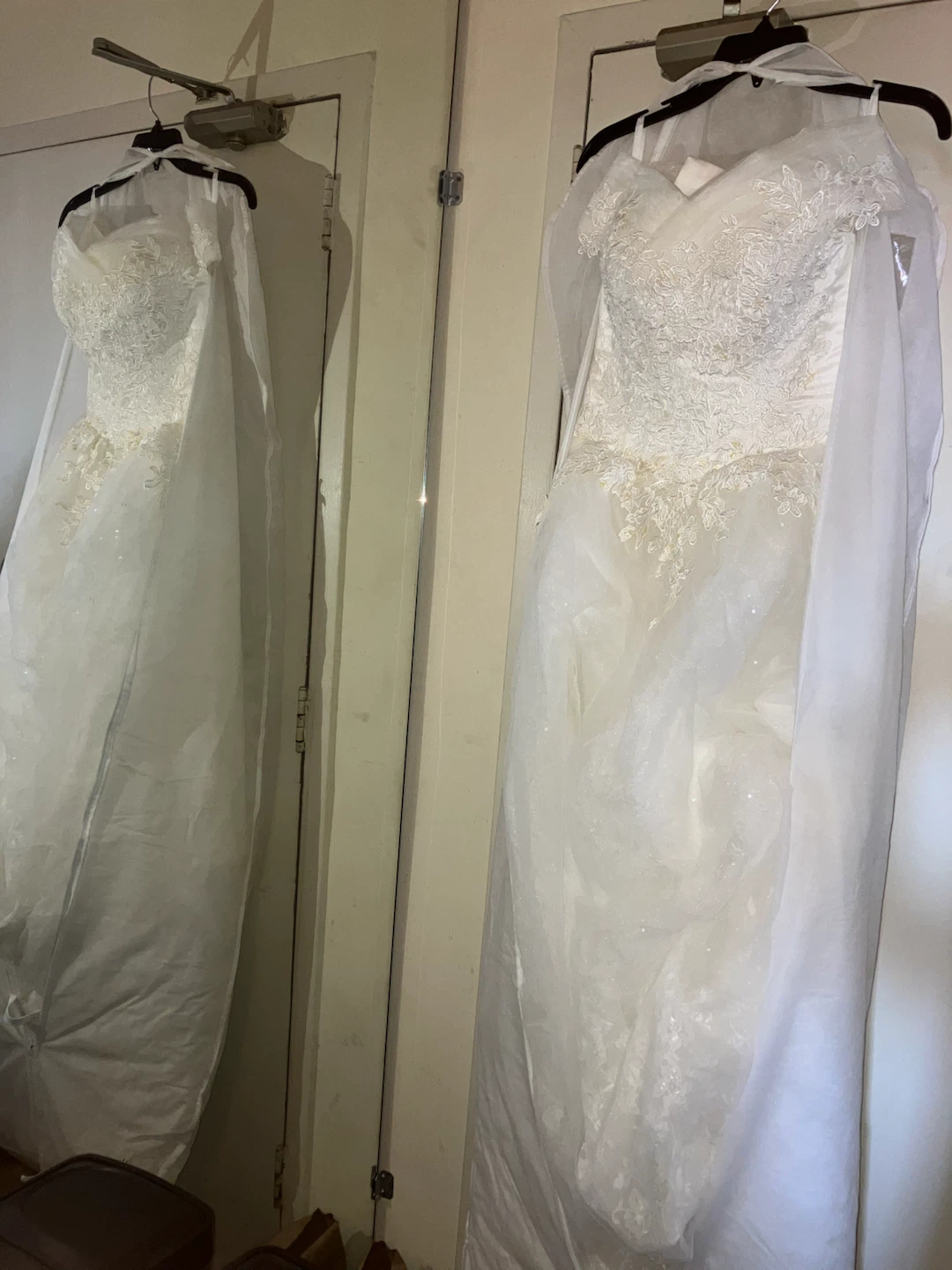 White Wedding Dress with Lace and Glitter