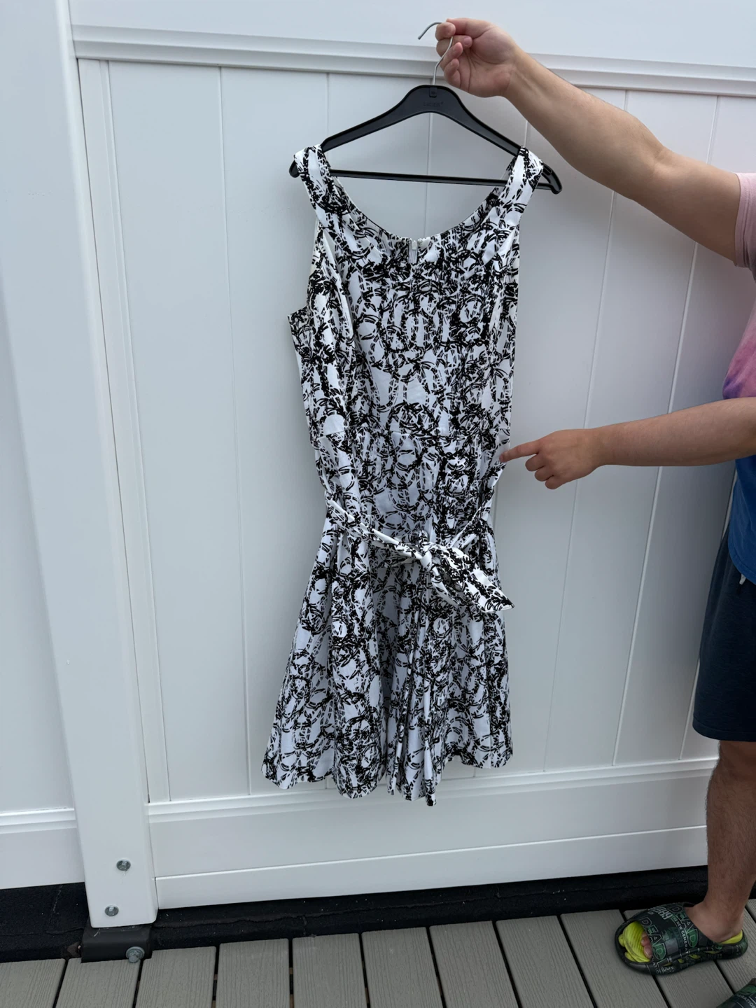 Calvin Klein Women's Dress - Black & White Print Size 14