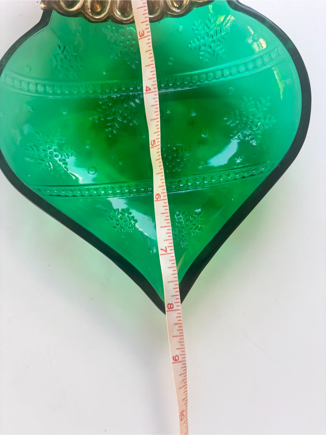 Green Glass Christmas Ornament Dish with Metal Hanger - photo 2