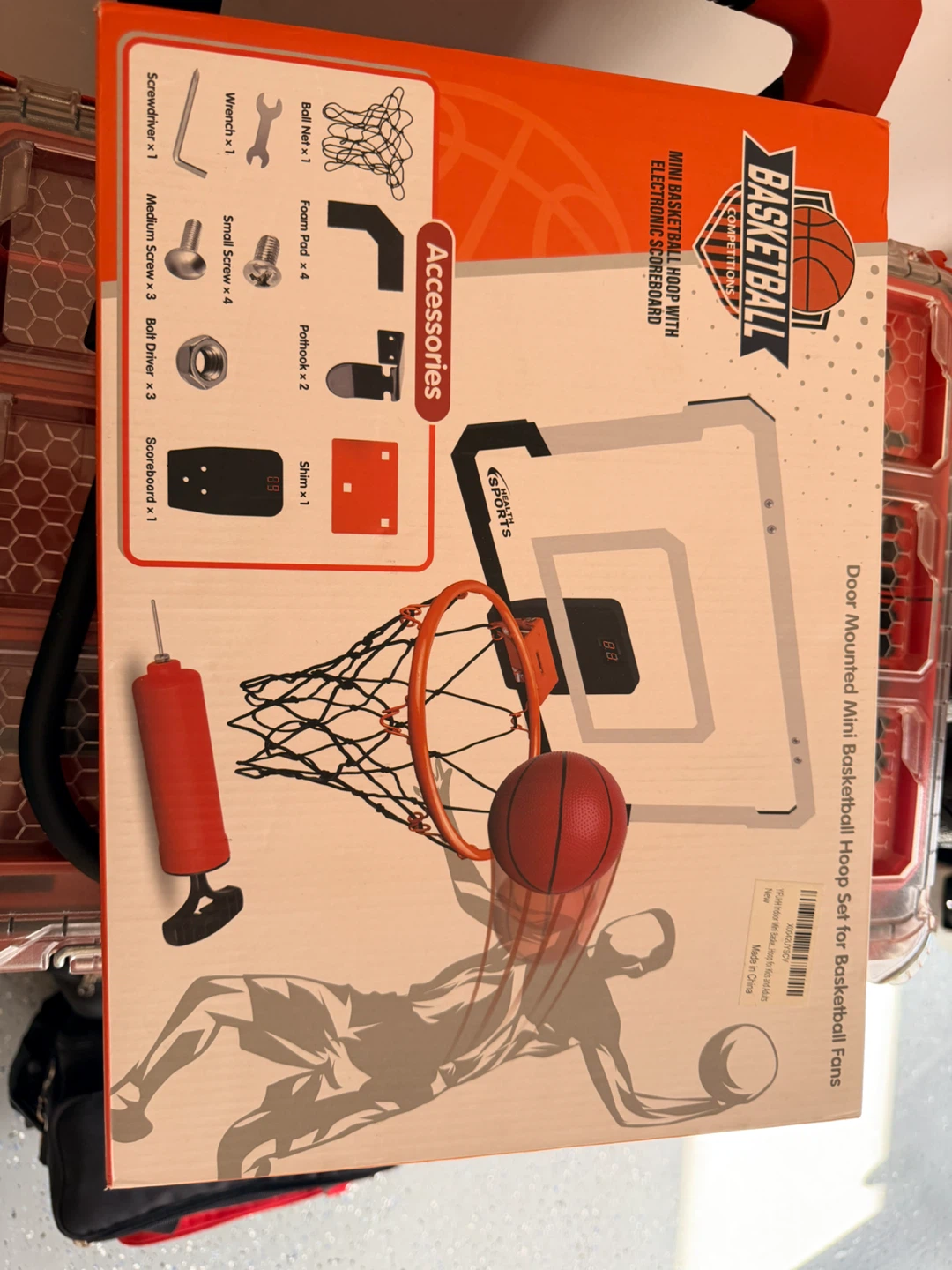 Mini Basketball Hoop Set with Electronic Scoreboard