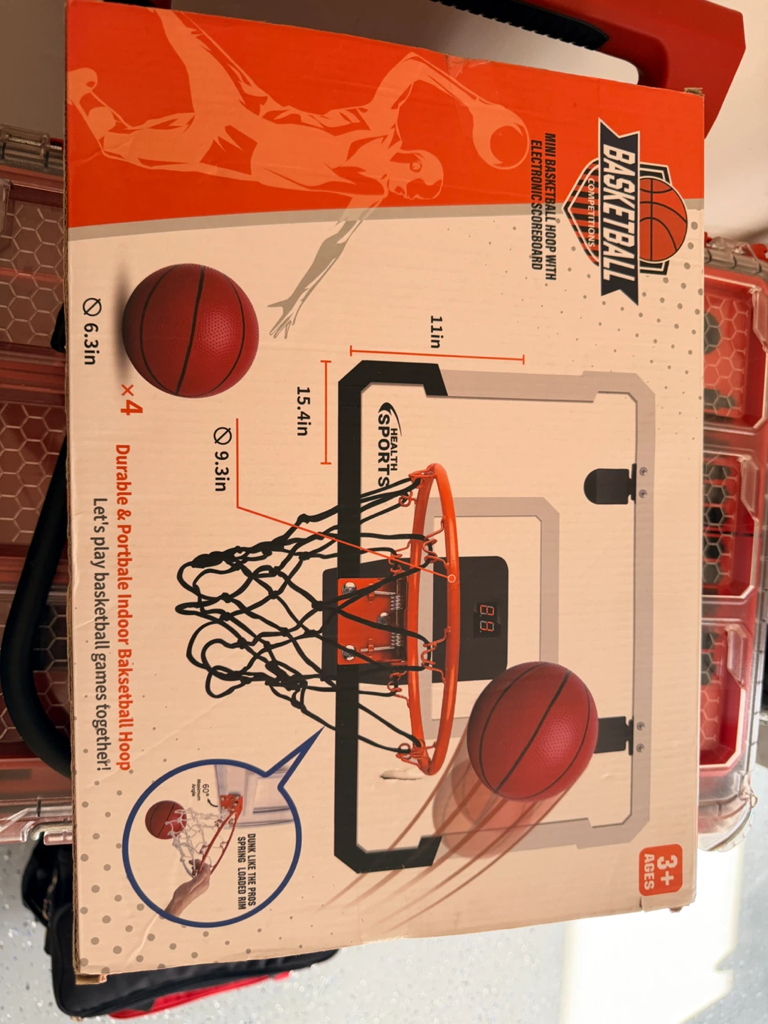 Mini Basketball Hoop Set with Electronic Scoreboard - photo 2