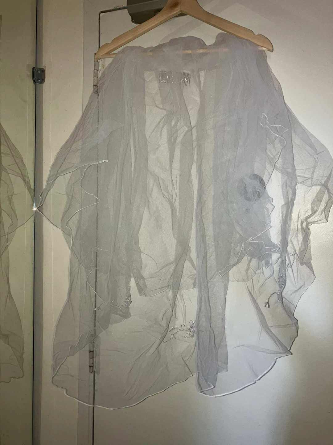New-2 Layer White Tiered Bridal Veil with Comb