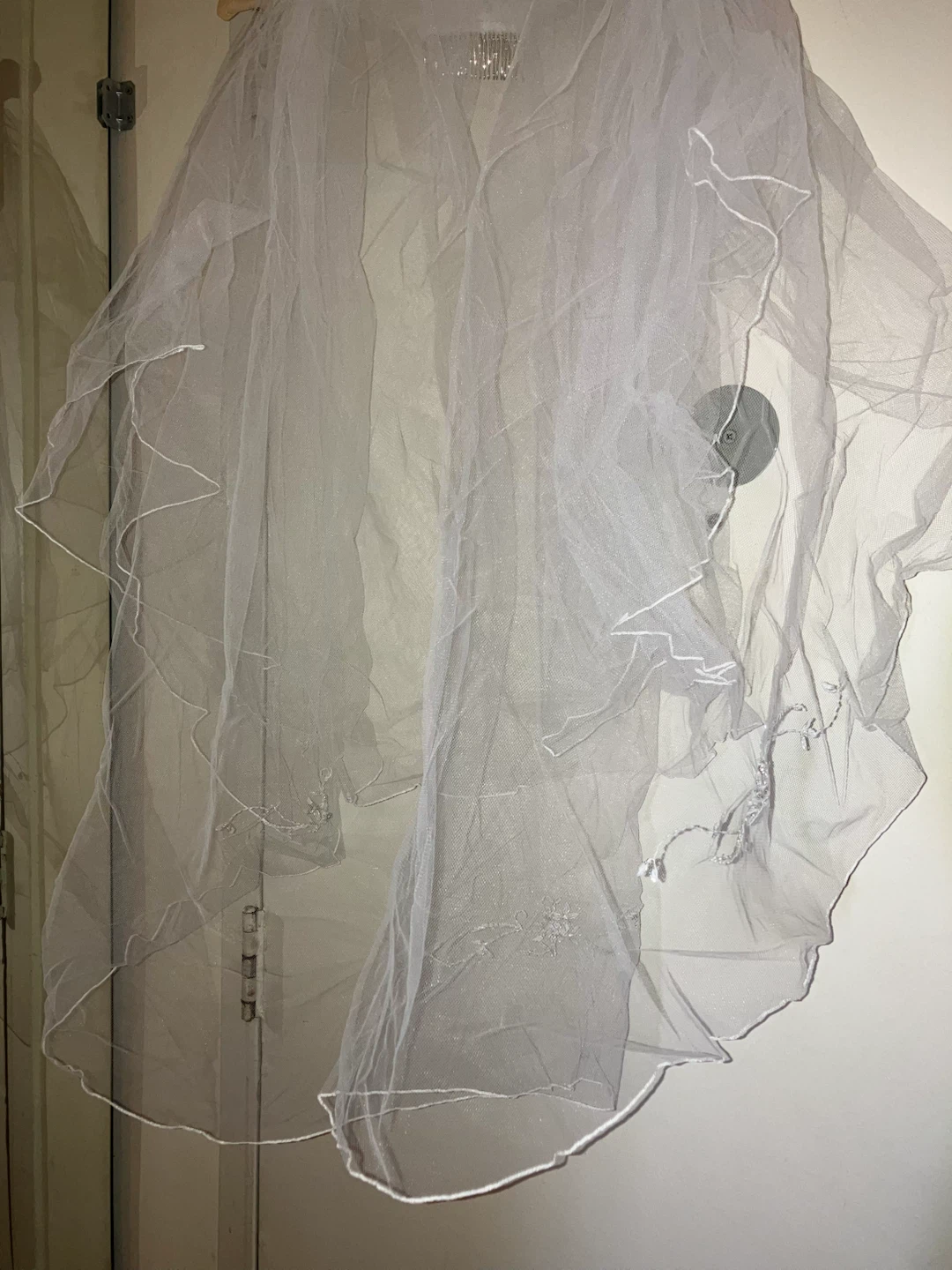 New-2 Layer White Tiered Bridal Veil with Comb - photo 2