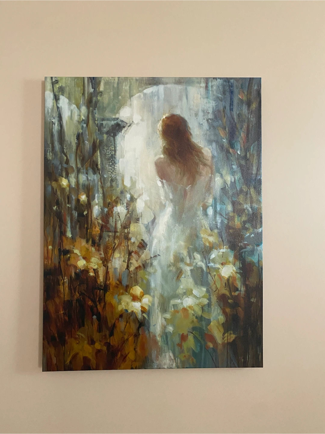 Impressionist Painting of Woman in Garden