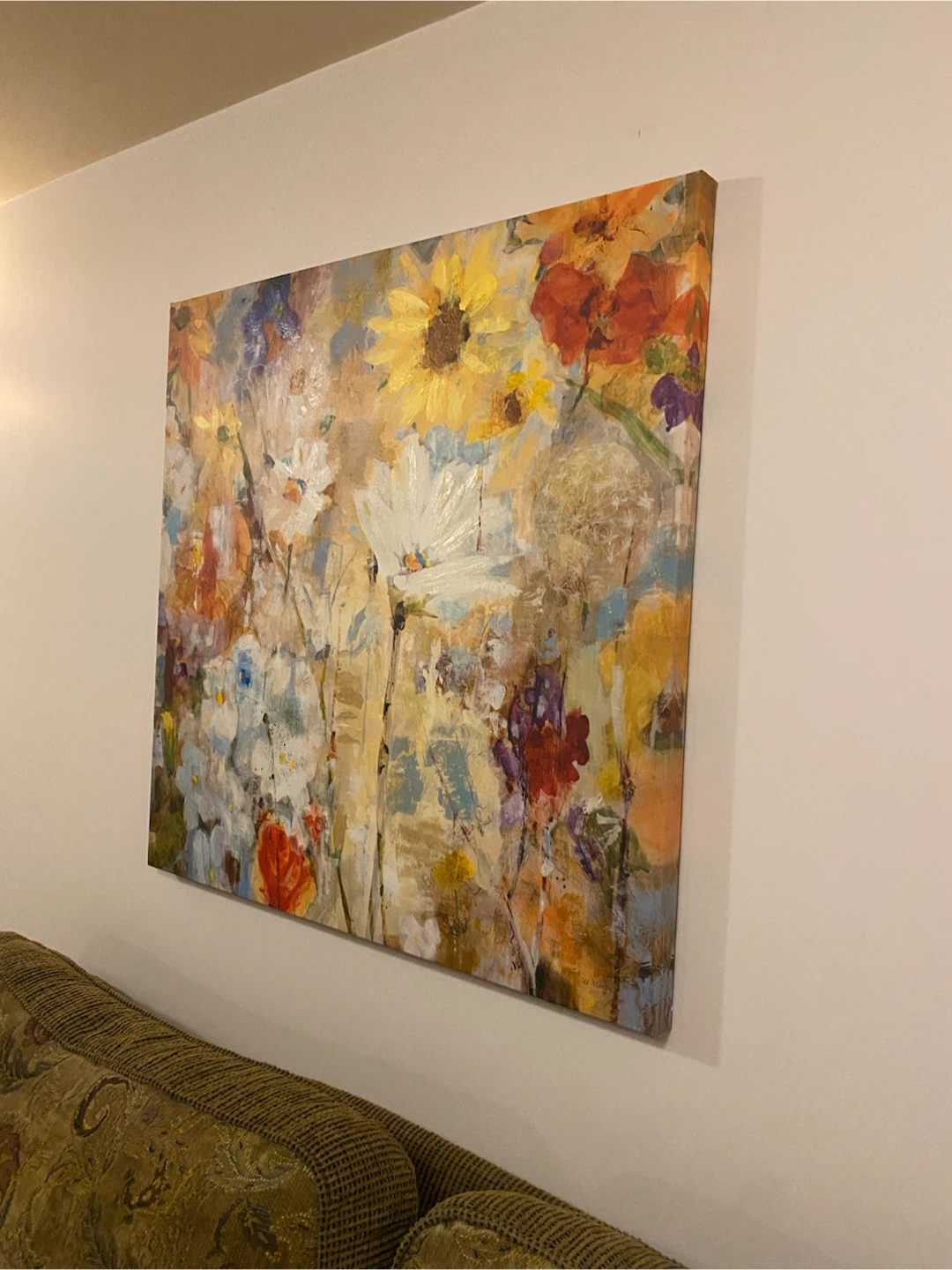 Square Floral Wall Art Painting - photo 2